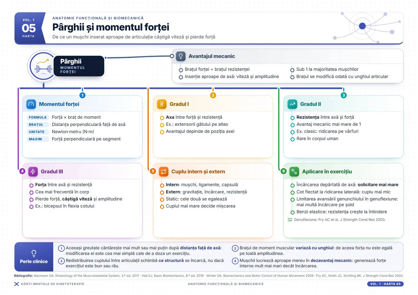 Hărți mentale de kinetoterapie: Pârghii și moment de forță